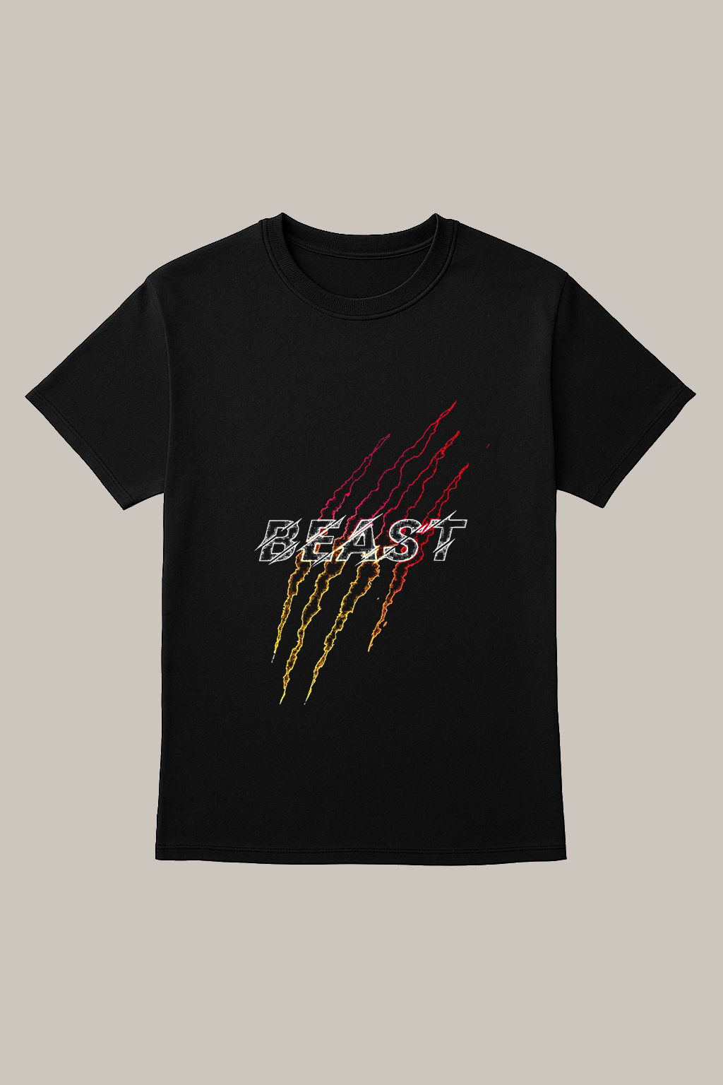 Unisex Black “BEAST” Claw Print T-Shirt – Premium Cotton Tee with Graphic Slash Design | Soft, Stylish, Comfortable for Men & Women